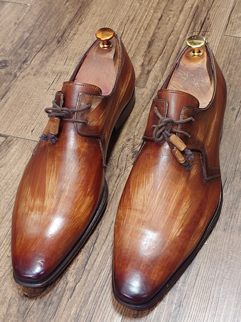 Mezlan Antolini Men’s Oxford 10.5 M Brown Burnished Leather Dress Shoe
